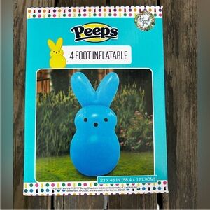 LAST ONE Peeps Blue Inflatable Bunny 4 Feet Tall Easter Basket Fun New in Box